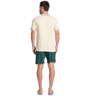 Pijama Masculino Curto Com Bolso Augusto Tombini - Imagem 4 - Mobile