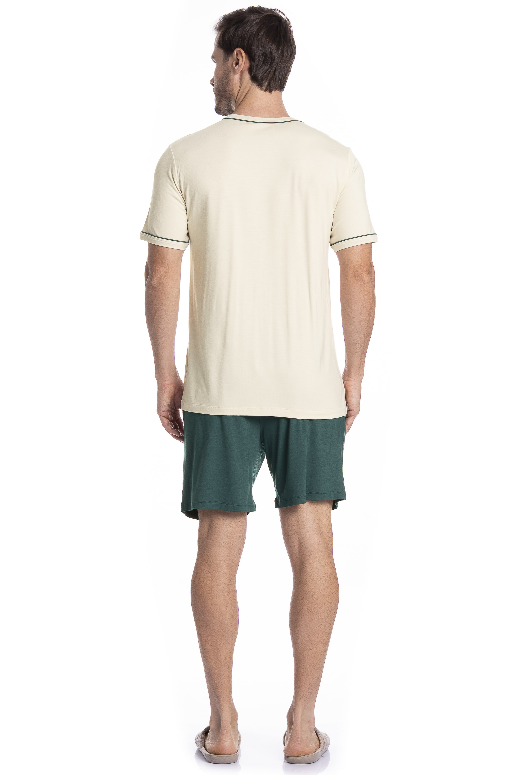 Pijama Masculino Curto Com Bolso Augusto Tombini - Imagem 4 - Mobile