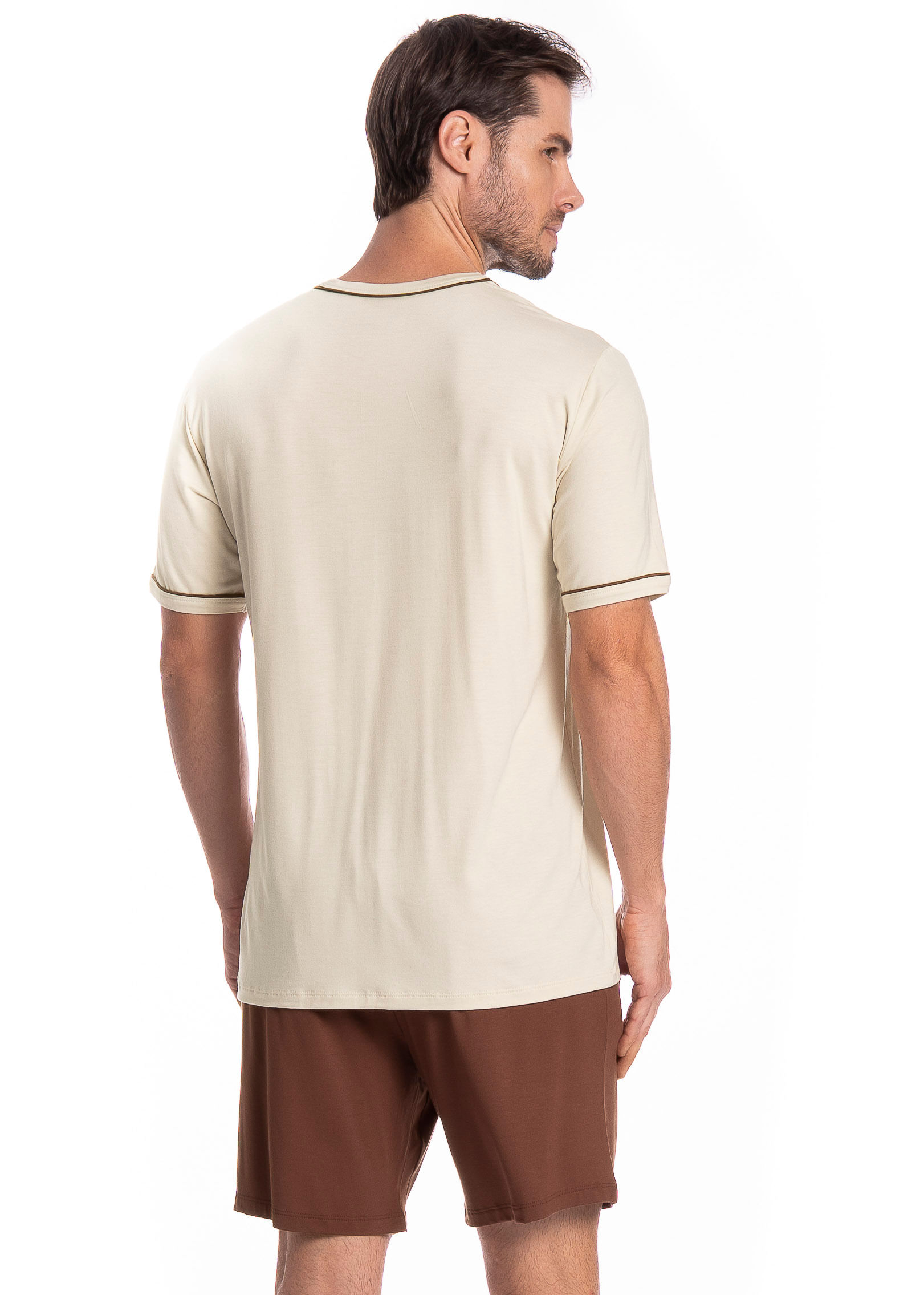 Pijama Masculino Curto Com Bolso Augusto Tombini - Imagem 2 - Mobile