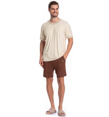 Pijama Masculino Curto Com Bolso Augusto Tombini - Imagem 3 - Mobile