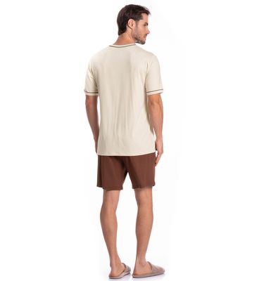 Pijama Masculino Curto Com Bolso Augusto Tombini - Imagem 4 - Mobile