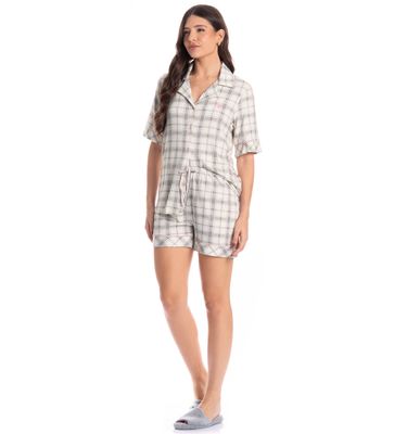 Pijama Feminino Curto Americano Chess - Imagem 3 - Mobile