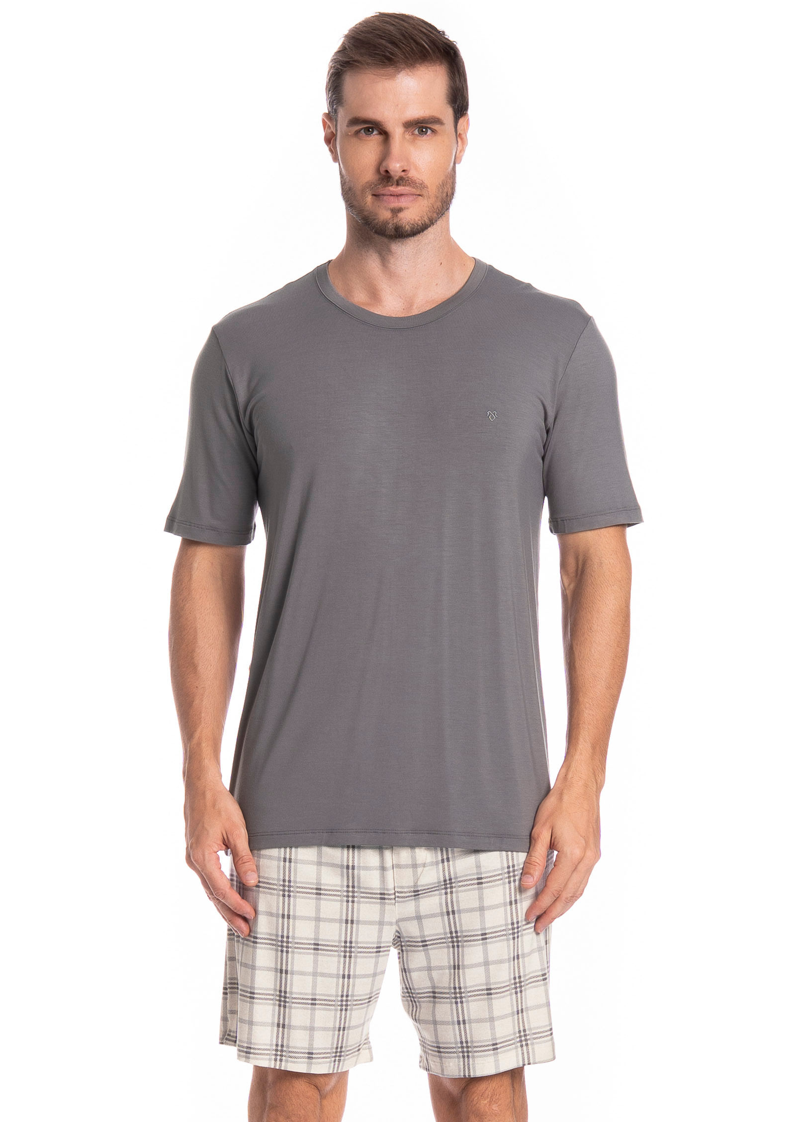 Pijama Masculino Curto Chess Tombini - Imagem 1