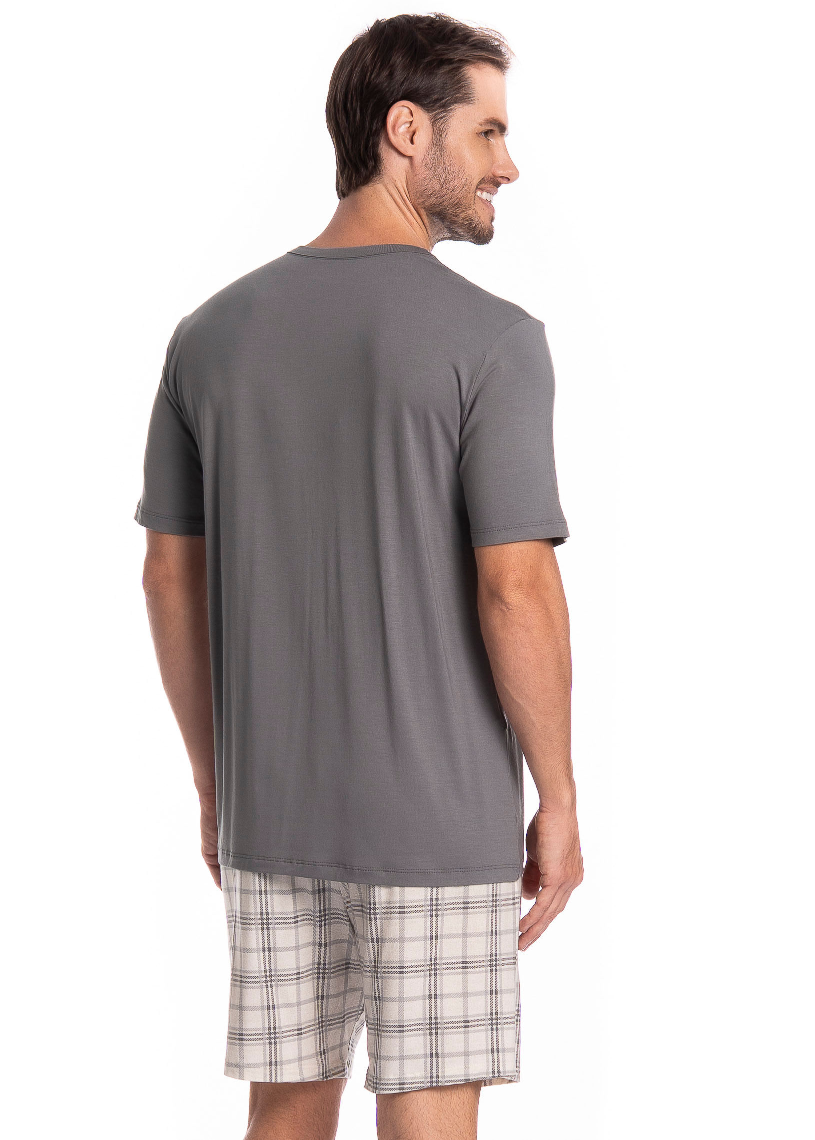 Pijama Masculino Curto Chess Tombini - Imagem 2 - Mobile