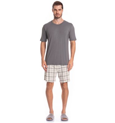 Pijama Masculino Curto Chess Tombini - Imagem 3 - Mobile