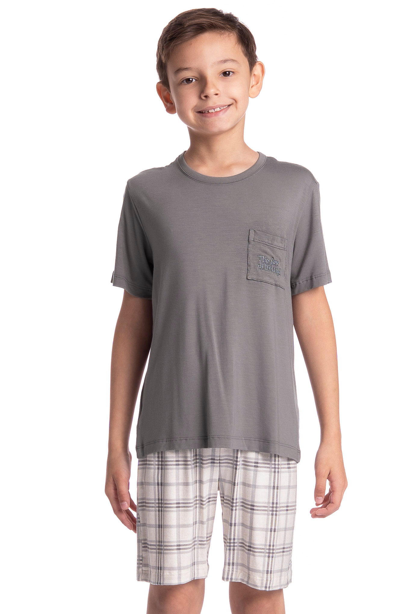 Pijama Infantil Curto Masculino Chess - Imagem 1