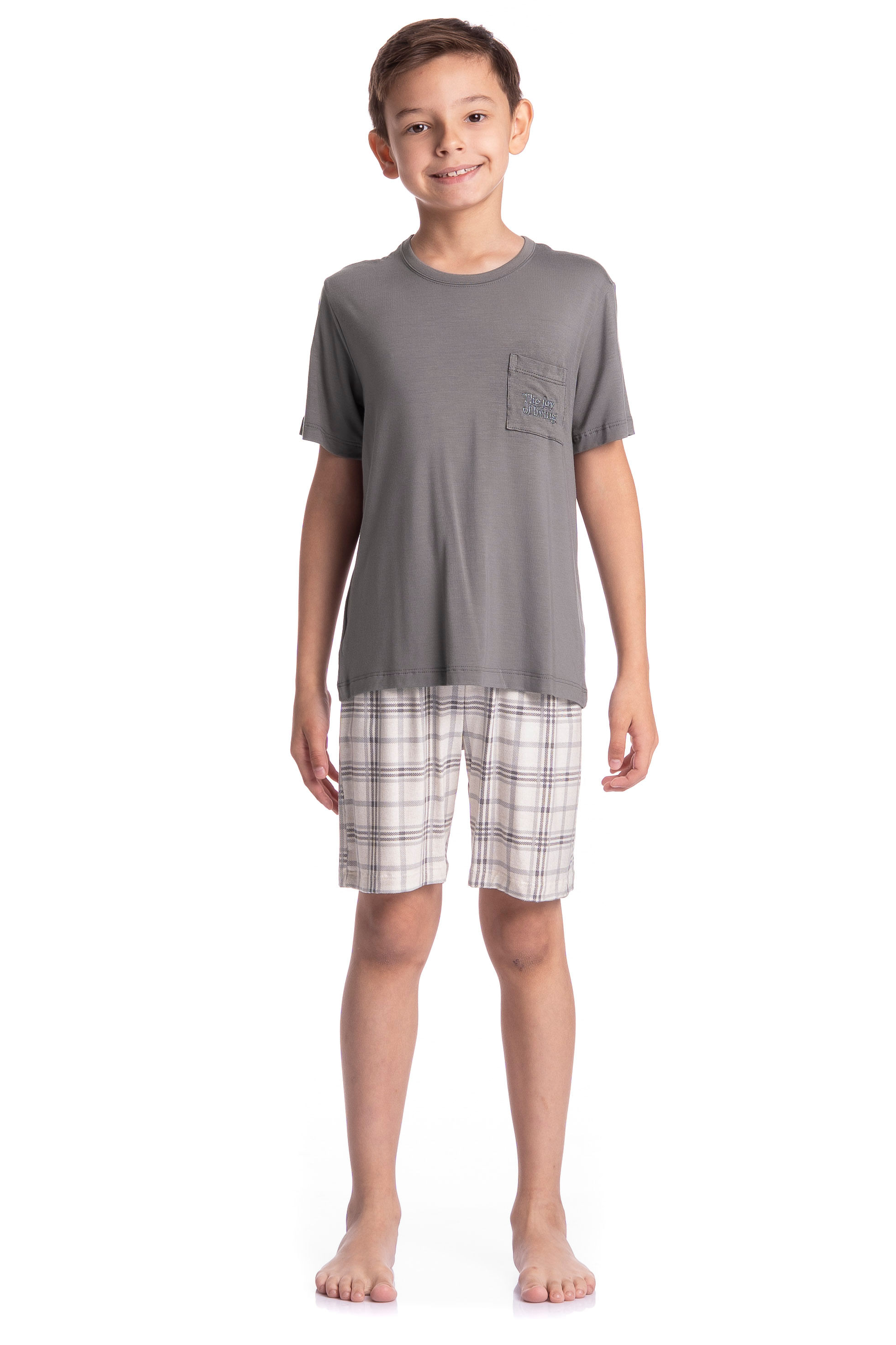 Pijama Infantil Curto Masculino Chess - Imagem 3 - Mobile