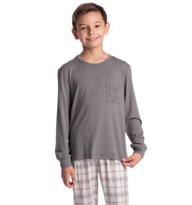 Pijama Infantil Longo Masculino Chess - Imagem 3 - Mobile