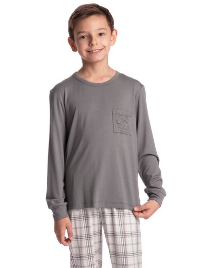 Pijama Infantil Longo Masculino Chess - Imagem 3 - Desktop