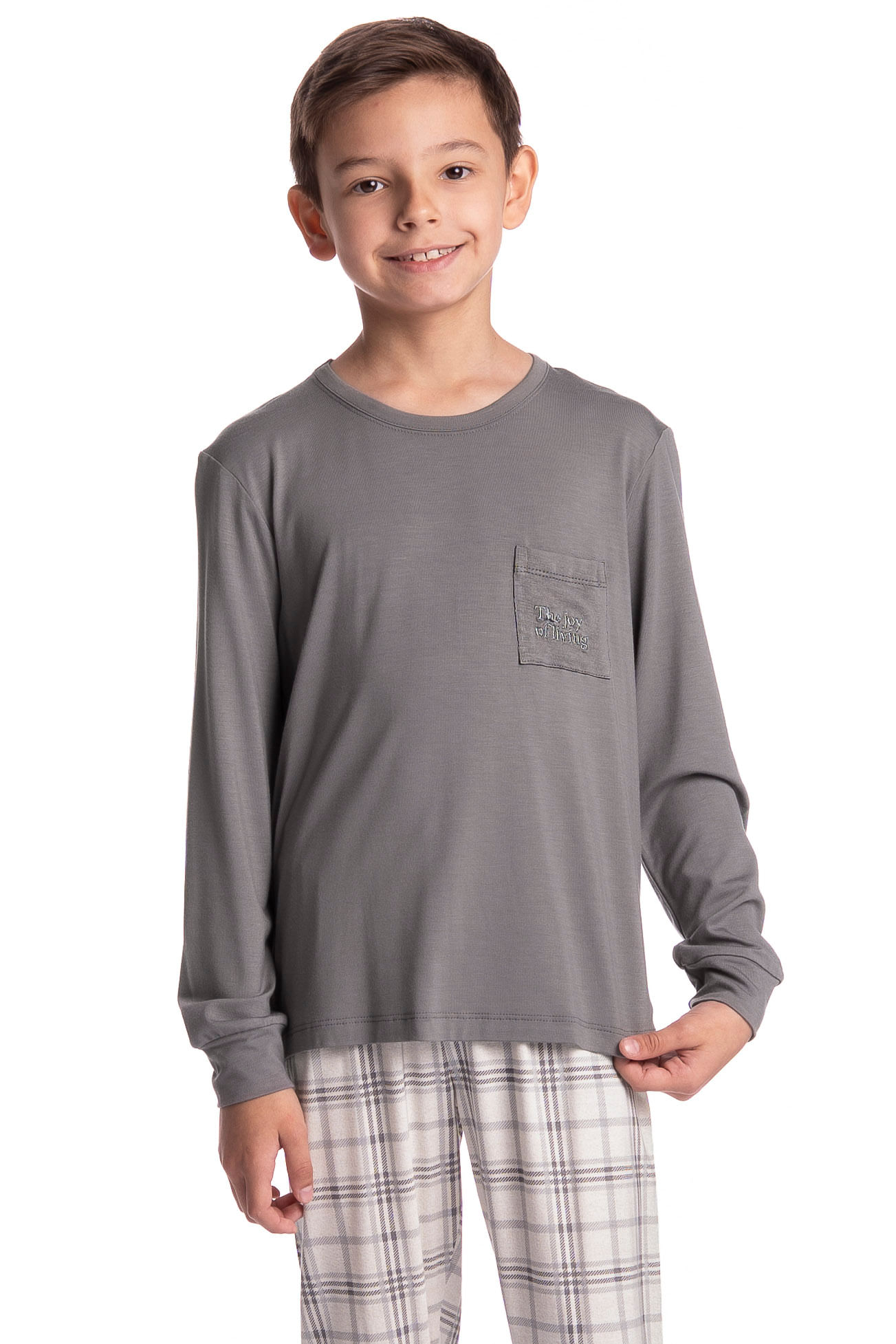 Pijama Infantil Longo Masculino Chess - Imagem 3 - Mobile