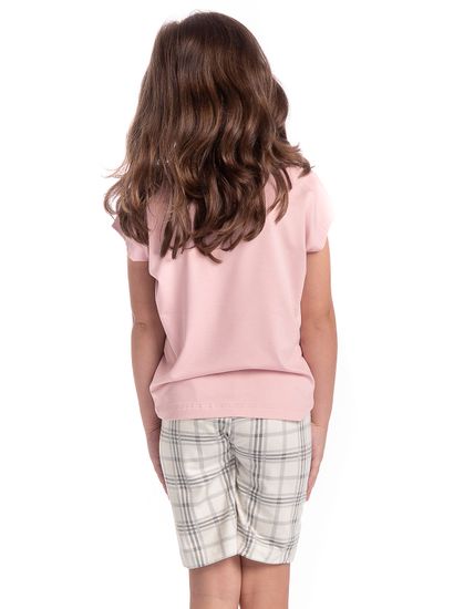 Pijama Infantil Feminino Curto Chess - Imagem 2 - Desktop