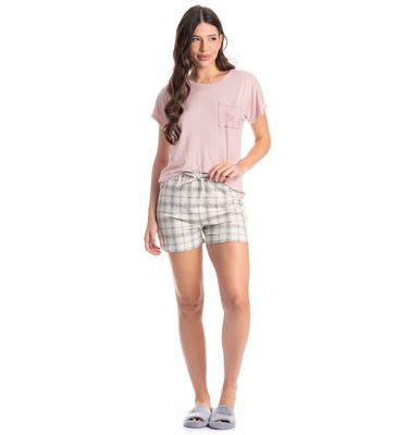 Pijama Feminino Curto Chess - Imagem 3 - Mobile