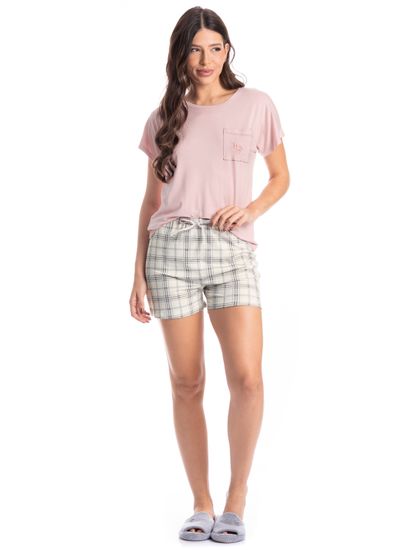 Pijama Feminino Curto Chess - Imagem 3 - Desktop