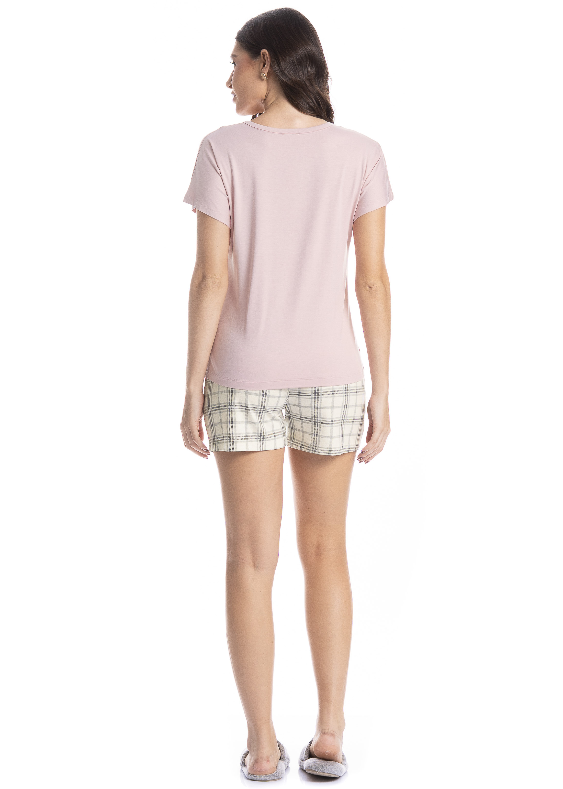 Pijama Feminino Curto Chess - Imagem 4 - Mobile