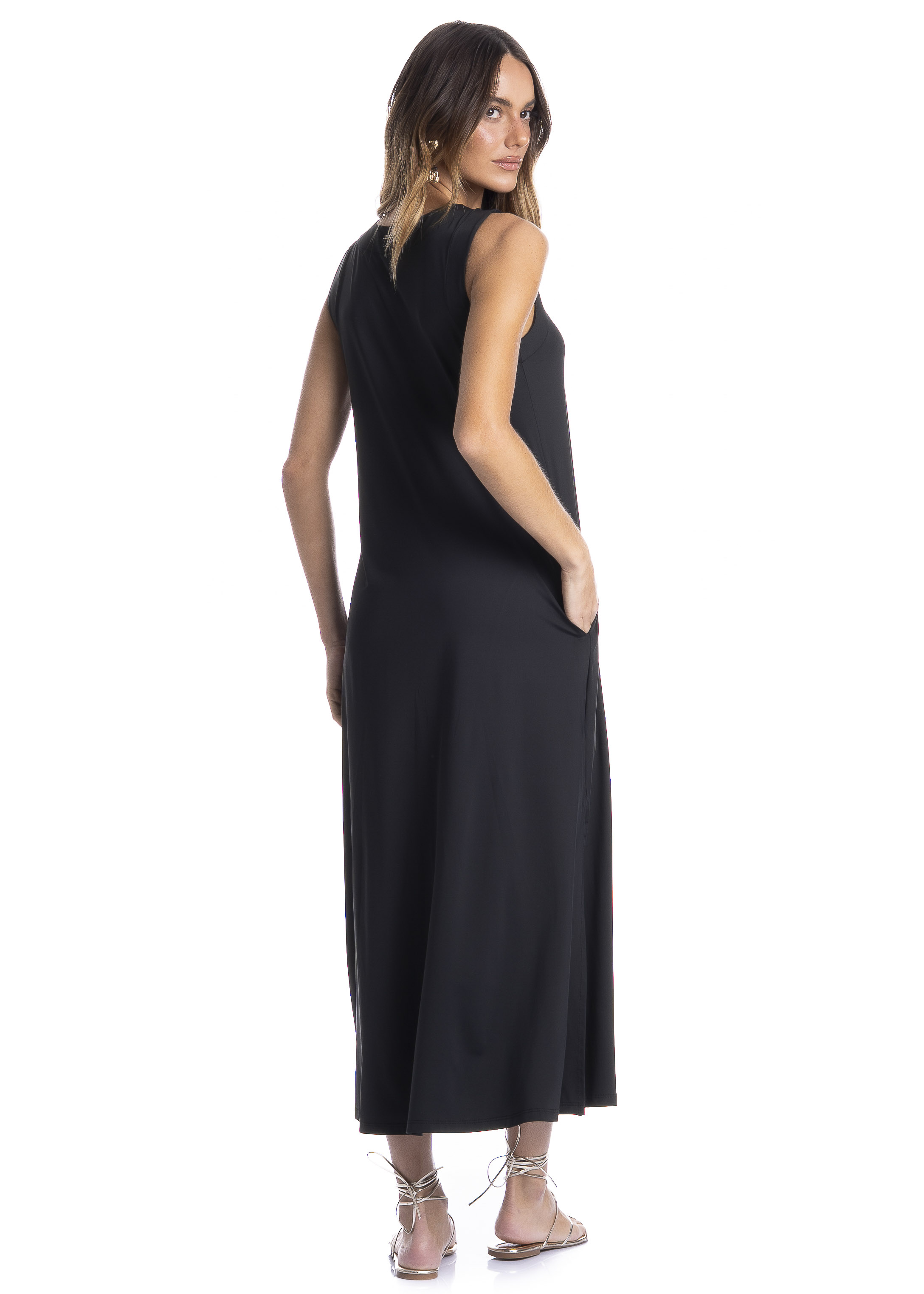 Vestido Vera Com Bolso Madrid Preto - Imagem 2