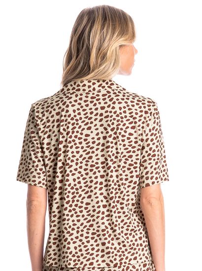 Camisa Feminina Abotoada Curta Conchas - Imagem 2 - Desktop