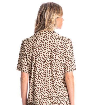 Camisa Feminina Abotoada Curta Conchas - Imagem 2 - Mobile