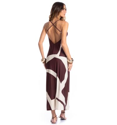 Vestido Feminino Alcinha Costas Cruzadas Litorânea - Imagem 2 - Mobile