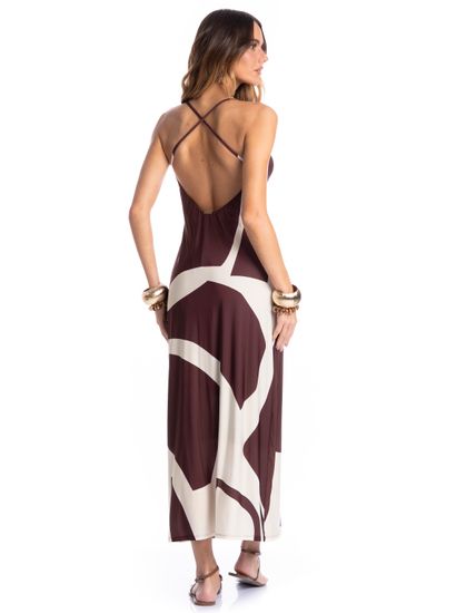 Vestido Feminino Alcinha Costas Cruzadas Litorânea - Imagem 2 - Desktop