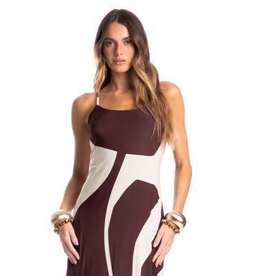 Vestido Feminino Alcinha Costas Cruzadas Litorânea - Imagem 3 - Mobile