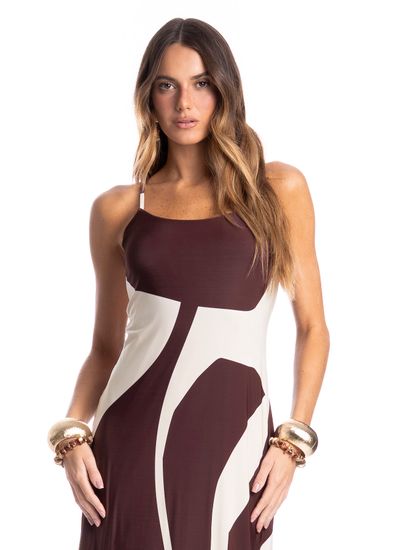 Vestido Feminino Alcinha Costas Cruzadas Litorânea - Imagem 3 - Desktop