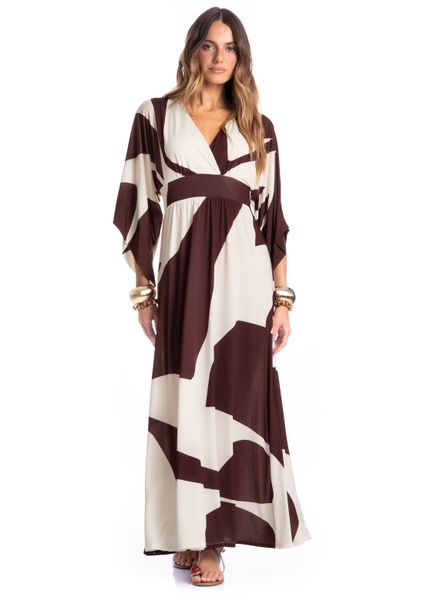 Kaftan Longo Litorânea Vermelho - Imagem 1