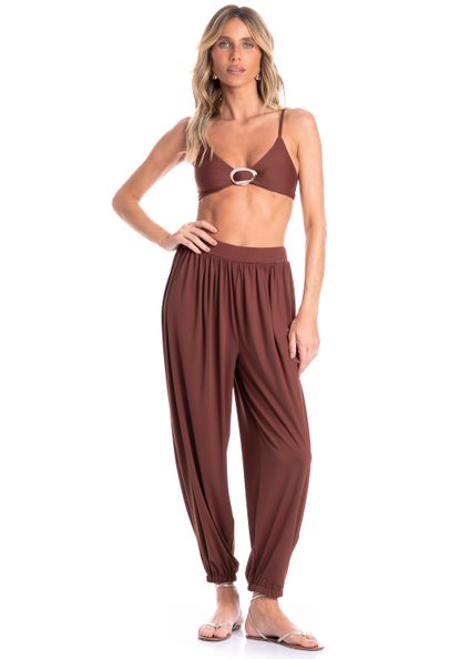 Calça Feminina Aladim Essenza Marrom - Imagem 1