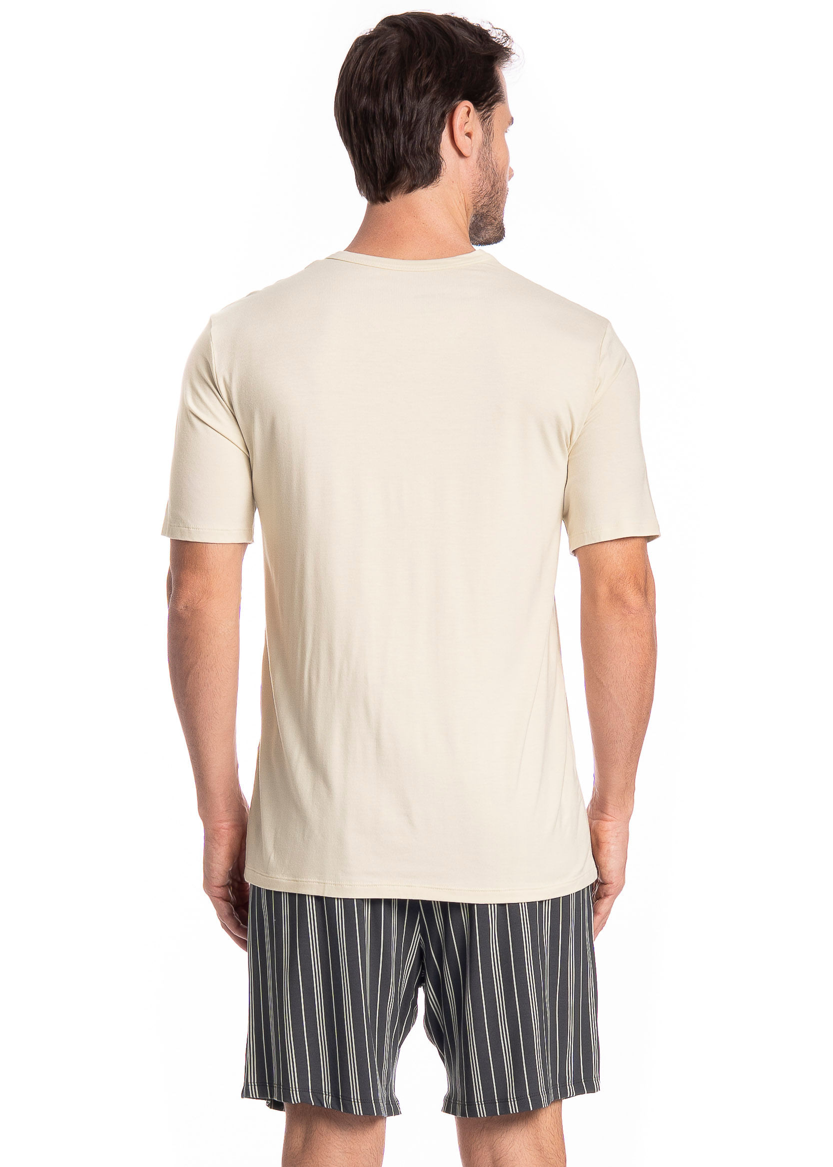 Pijama Masculino Curto Felipe Tombini Cinza - Imagem 2