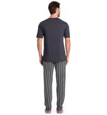 Pijama Masculino Longo Manga Curta Felipe Tombini - Imagem 2 - Mobile