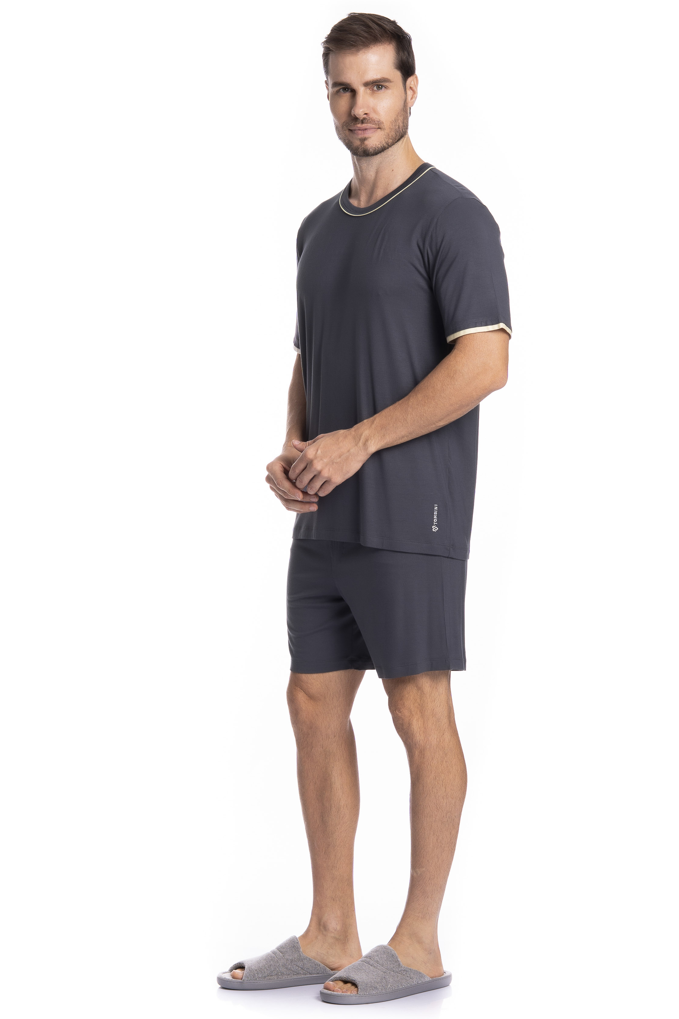 Pijama Masculino Curto Lino Tombini - Imagem 3 - Mobile