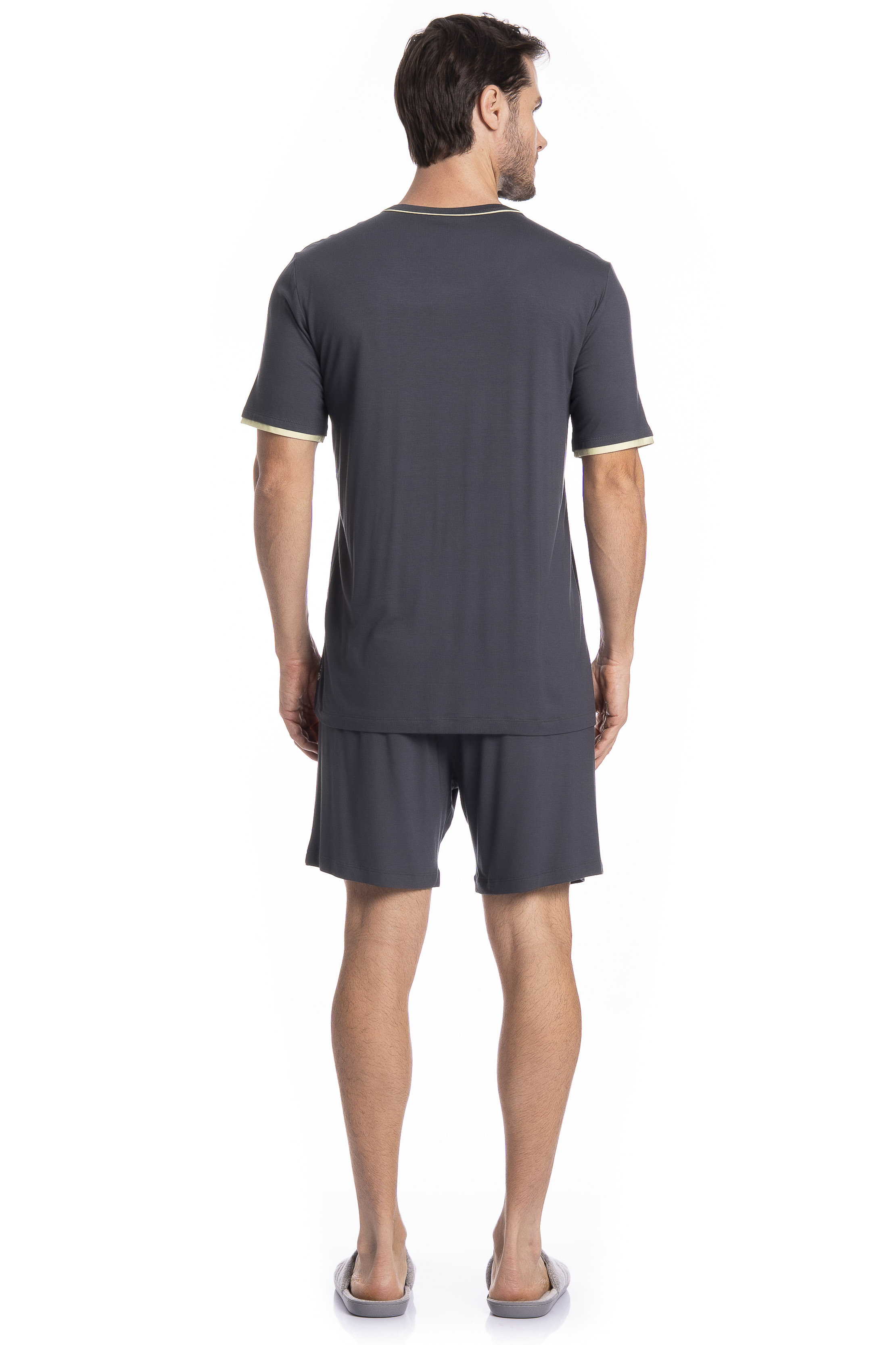 Pijama Masculino Curto Lino Tombini - Imagem 4 - Mobile