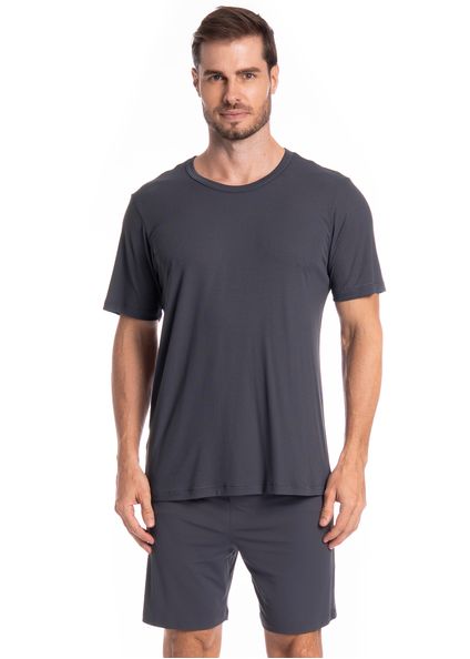Pijama Masculino Curto Vicente Tombini Cinza - Imagem 1