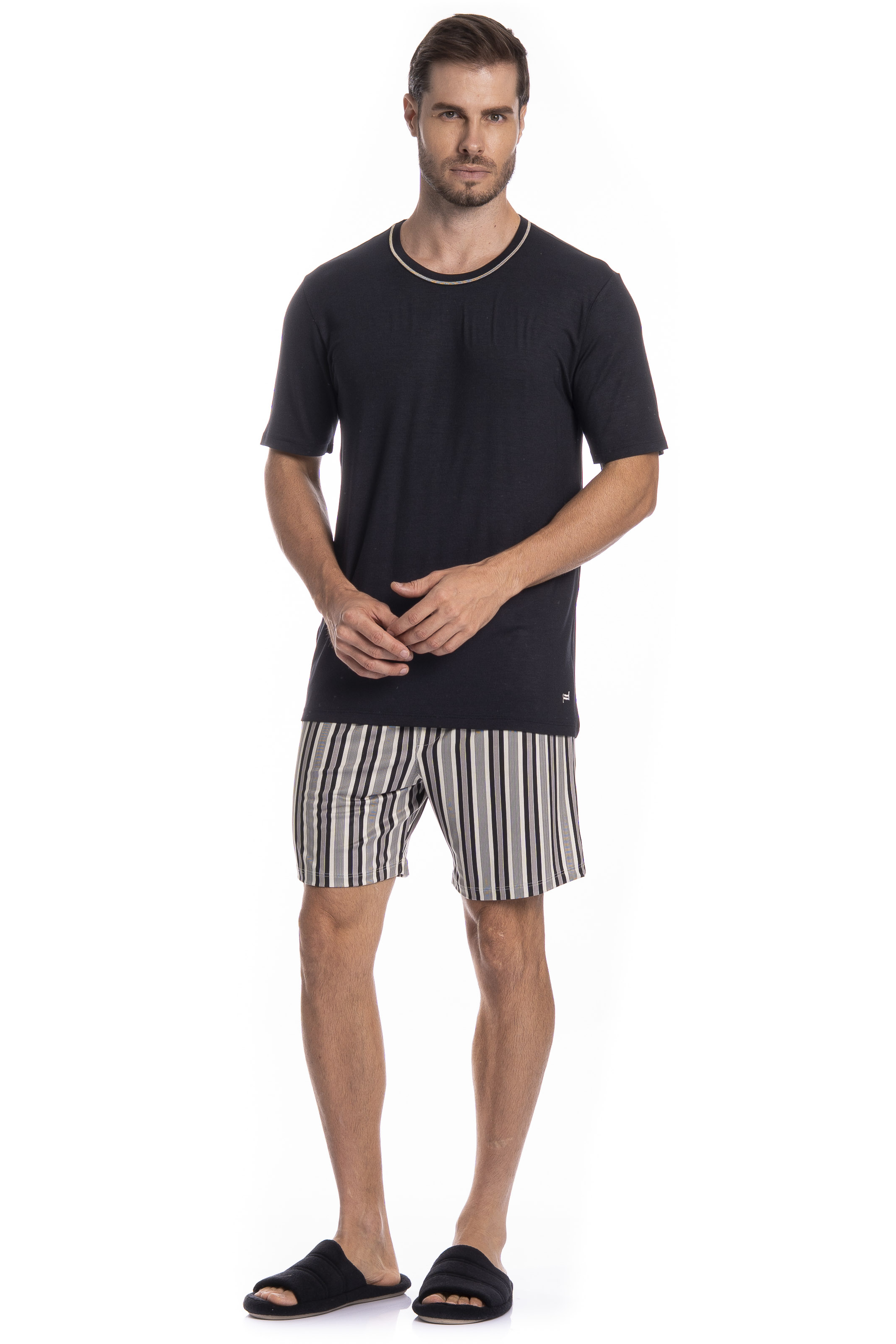 Pijama Masculino Curto Nicolas Tombini - Imagem 3 - Mobile