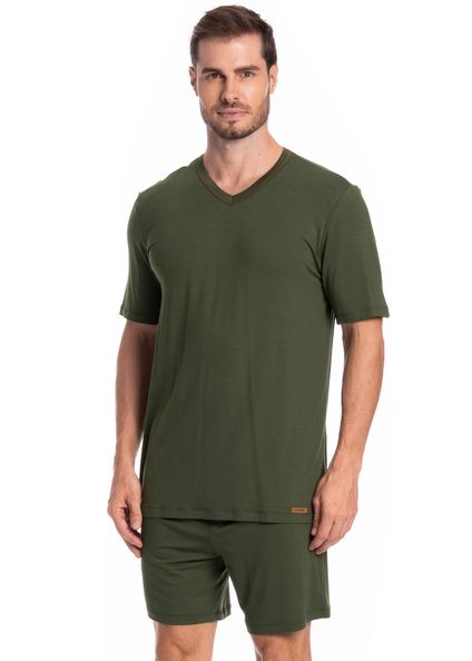 Pijama Masculino Curto New Romeu Tombini Verde - Imagem 1