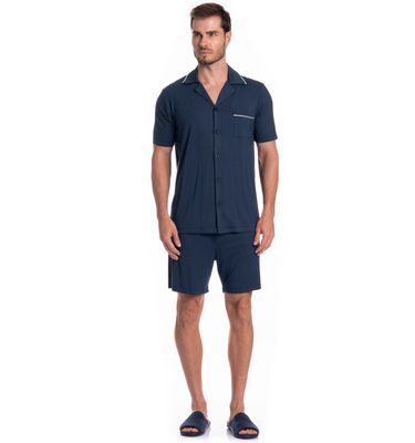 Pijama Masculino Americano Curto New Romeu Tombini - Imagem 3 - Mobile