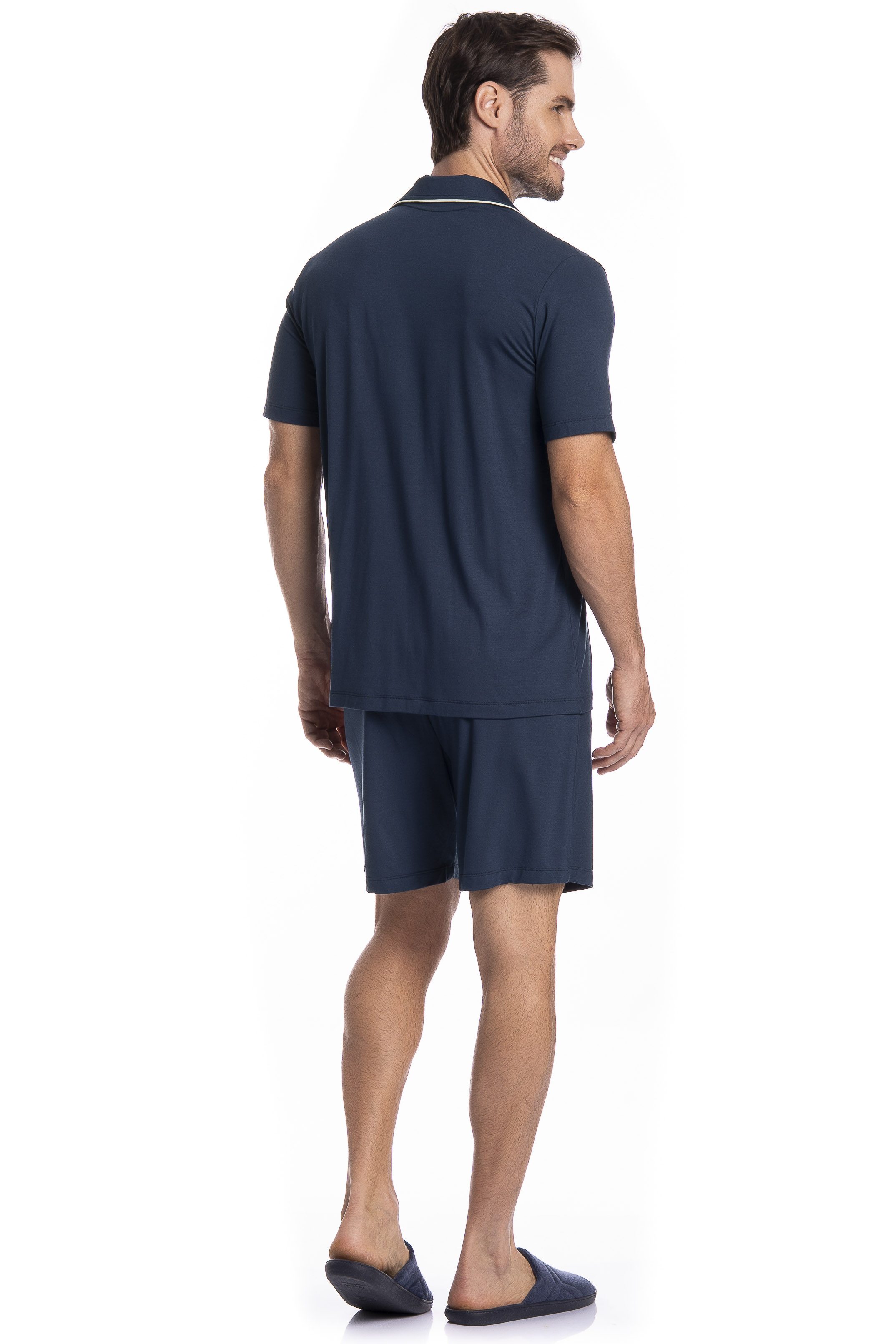 Pijama Masculino Americano Curto New Romeu Tombini - Imagem 4 - Mobile