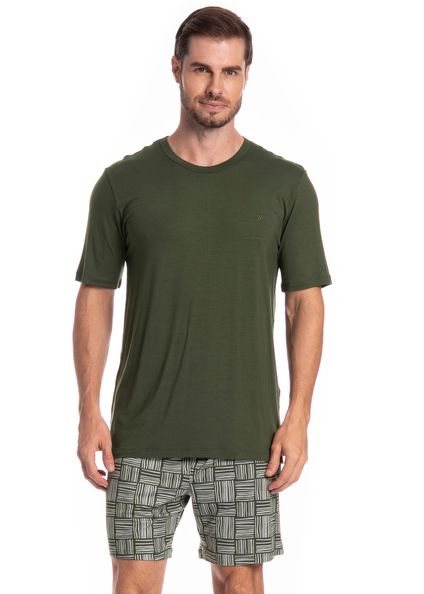 Pijama Masculino Curto Bernardo Tombini Verde - Imagem 1
