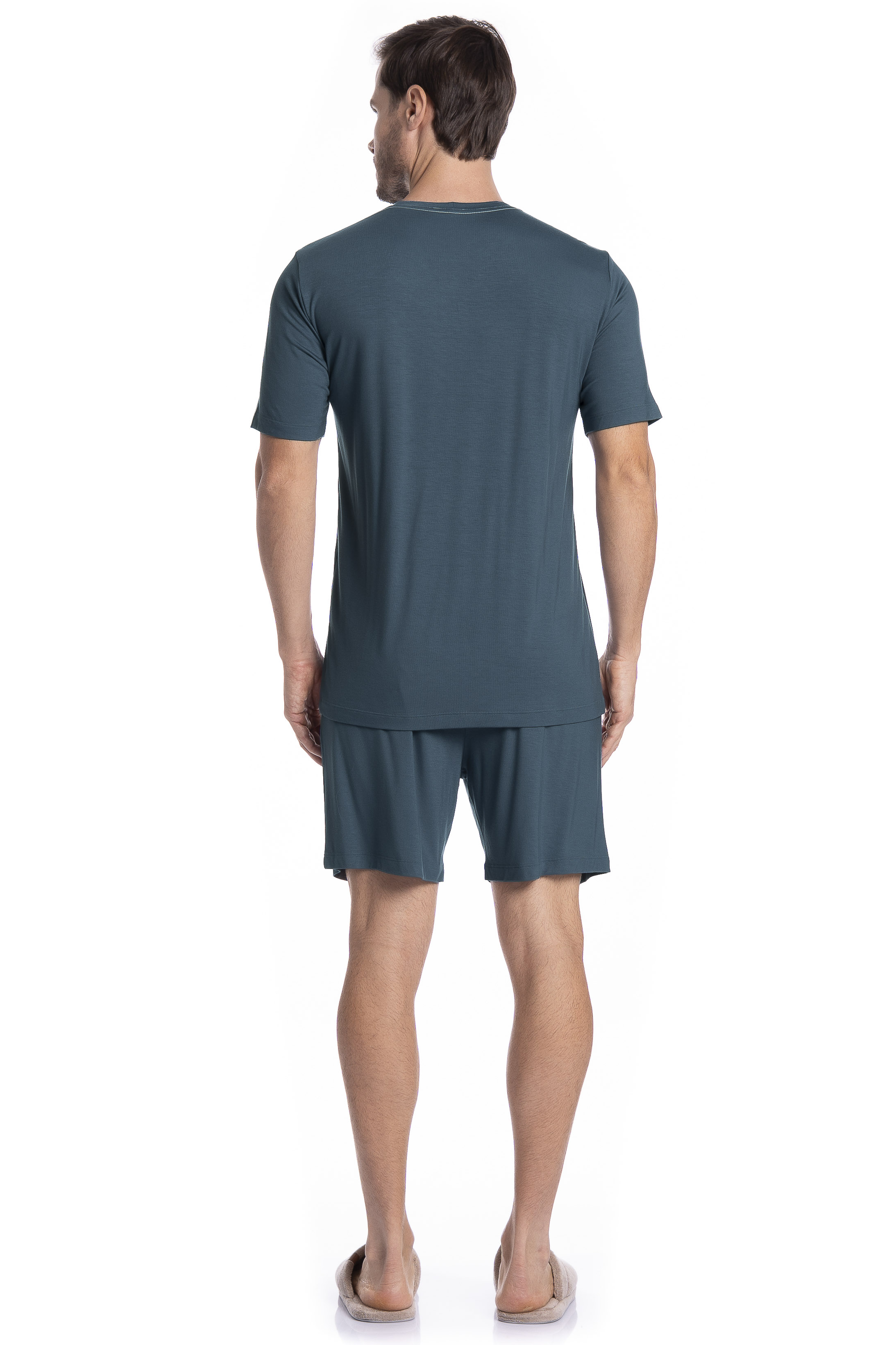 Pijama Masculino Curto Com Bolso Lucca Tombini - Imagem 4 - Mobile