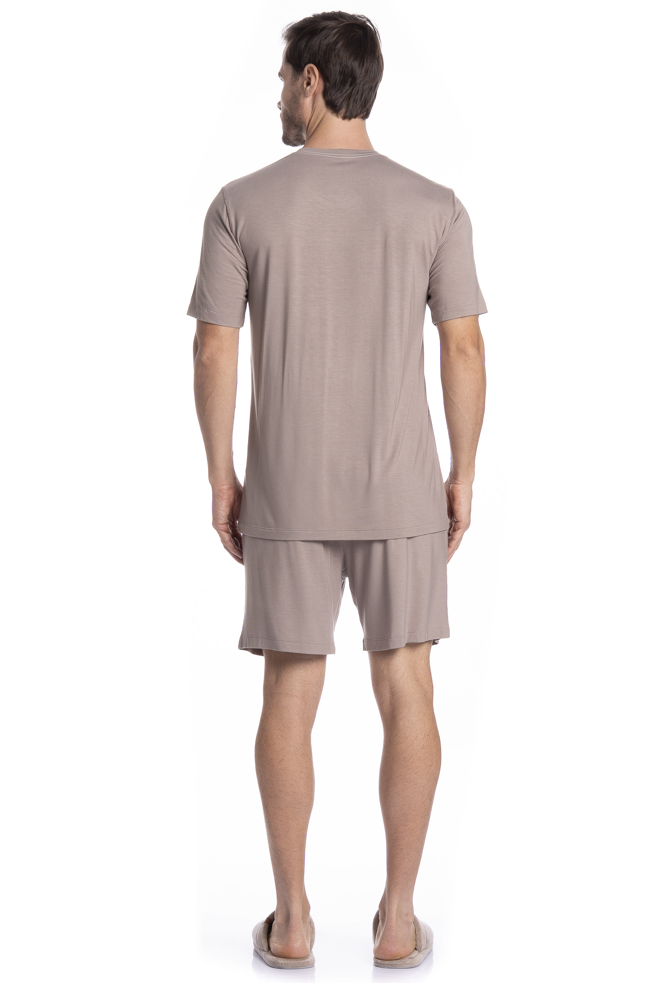 Pijama Masculino Curto Com Bolso Lucca Tombini - Imagem 4 - Mobile