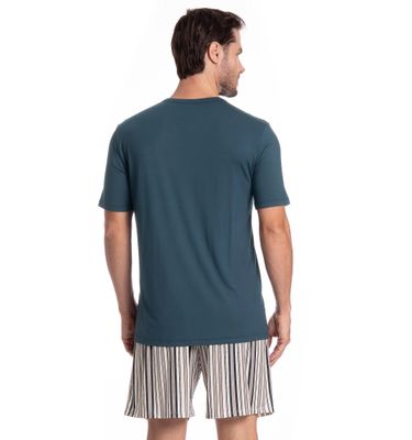 Pijama Masculino Curto Decote V Joaquim Tombini - Imagem 2 - Mobile