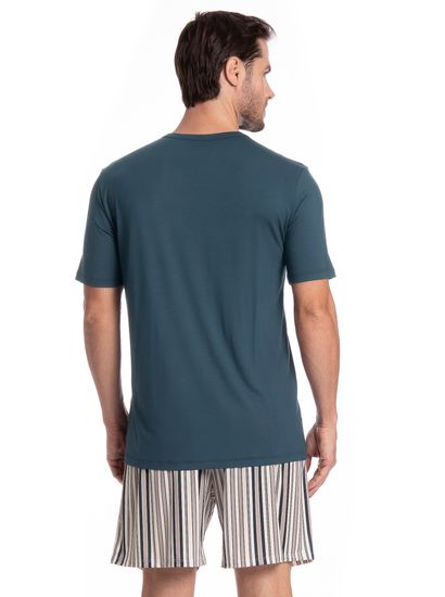 Pijama Masculino Curto Decote V Joaquim Tombini - Imagem 2 - Desktop