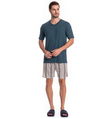 Pijama Masculino Curto Decote V Joaquim Tombini - Imagem 3 - Mobile
