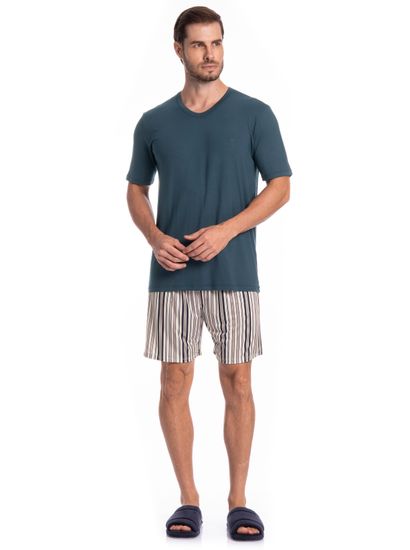 Pijama Masculino Curto Decote V Joaquim Tombini - Imagem 3 - Desktop