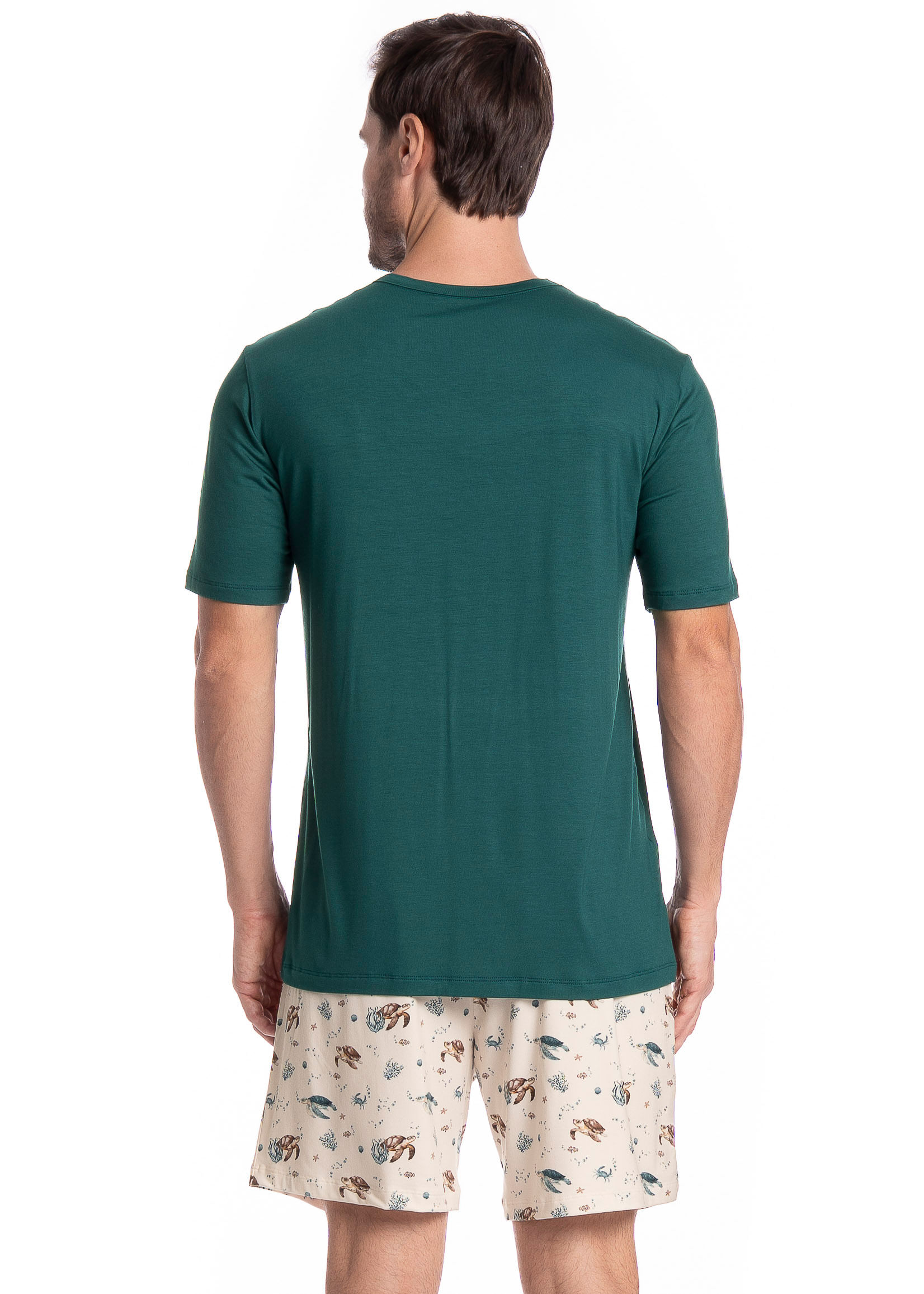 Pijama Masculino Curto Turtle Tombini Verde - Imagem 2