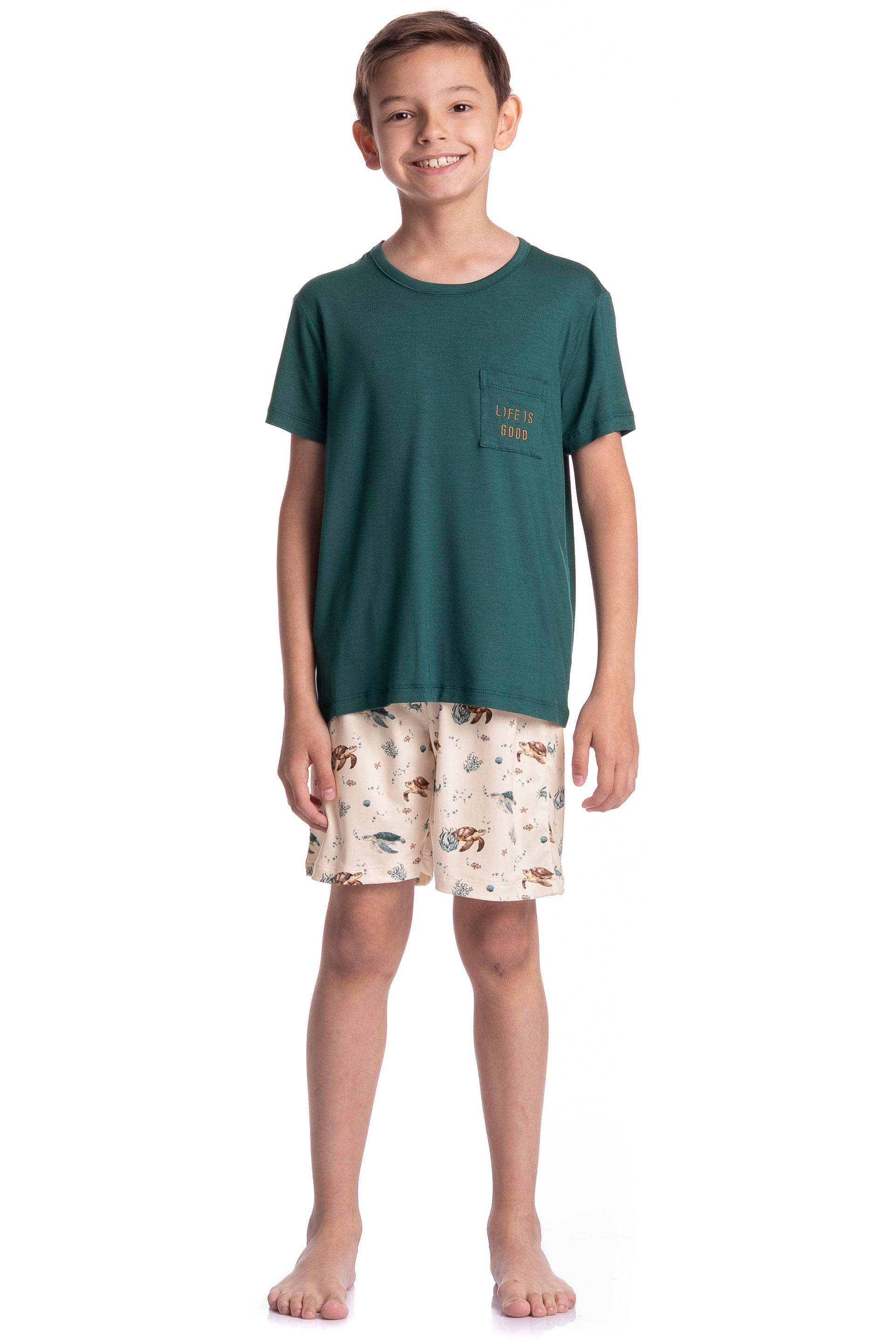 Pijama Infantil Masculino Curto Turtle - Imagem 3 - Mobile
