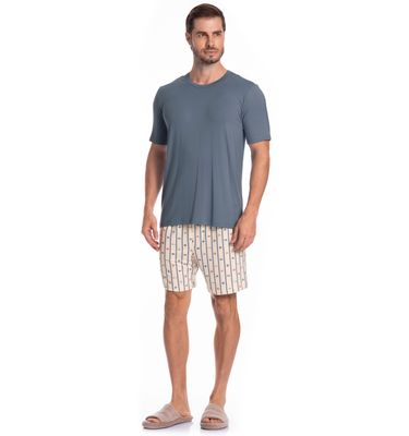 Pijama Masculino Curto Ocean Tombini - Imagem 3 - Mobile