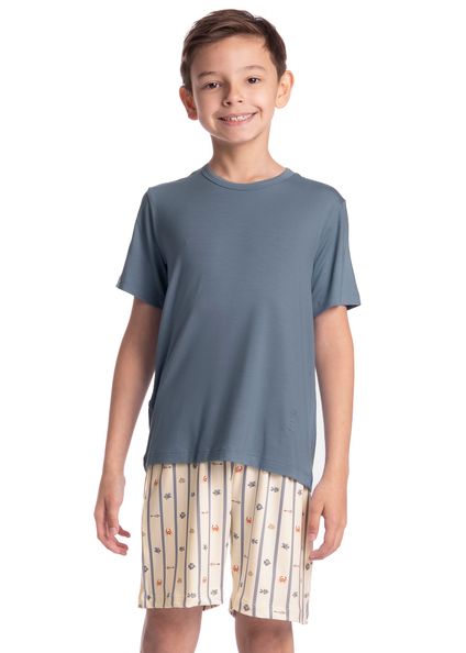 Pijama Infantil Masculino Curto Ocean Branco - Imagem 1