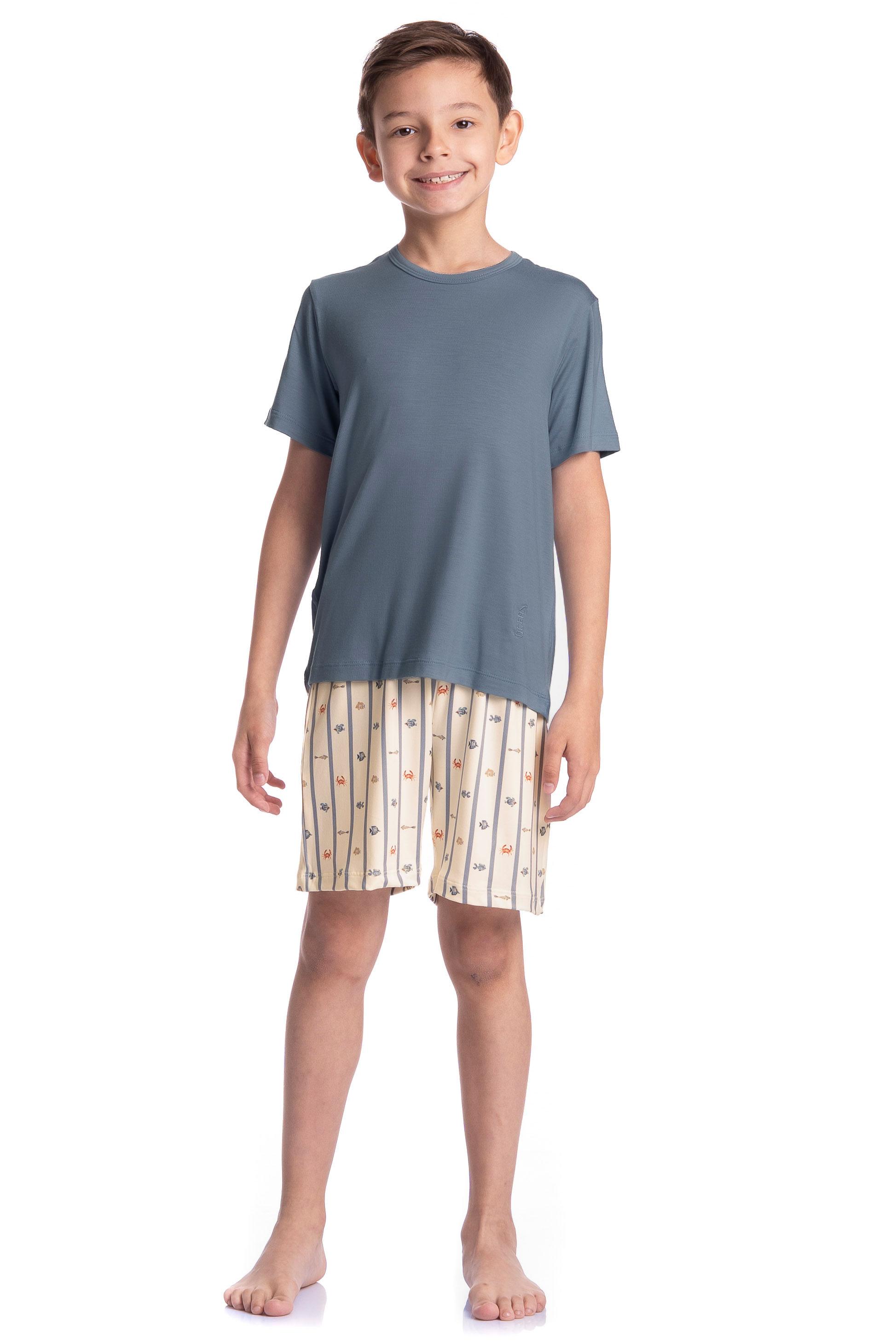 Pijama Infantil Masculino Curto Ocean - Imagem 3 - Mobile