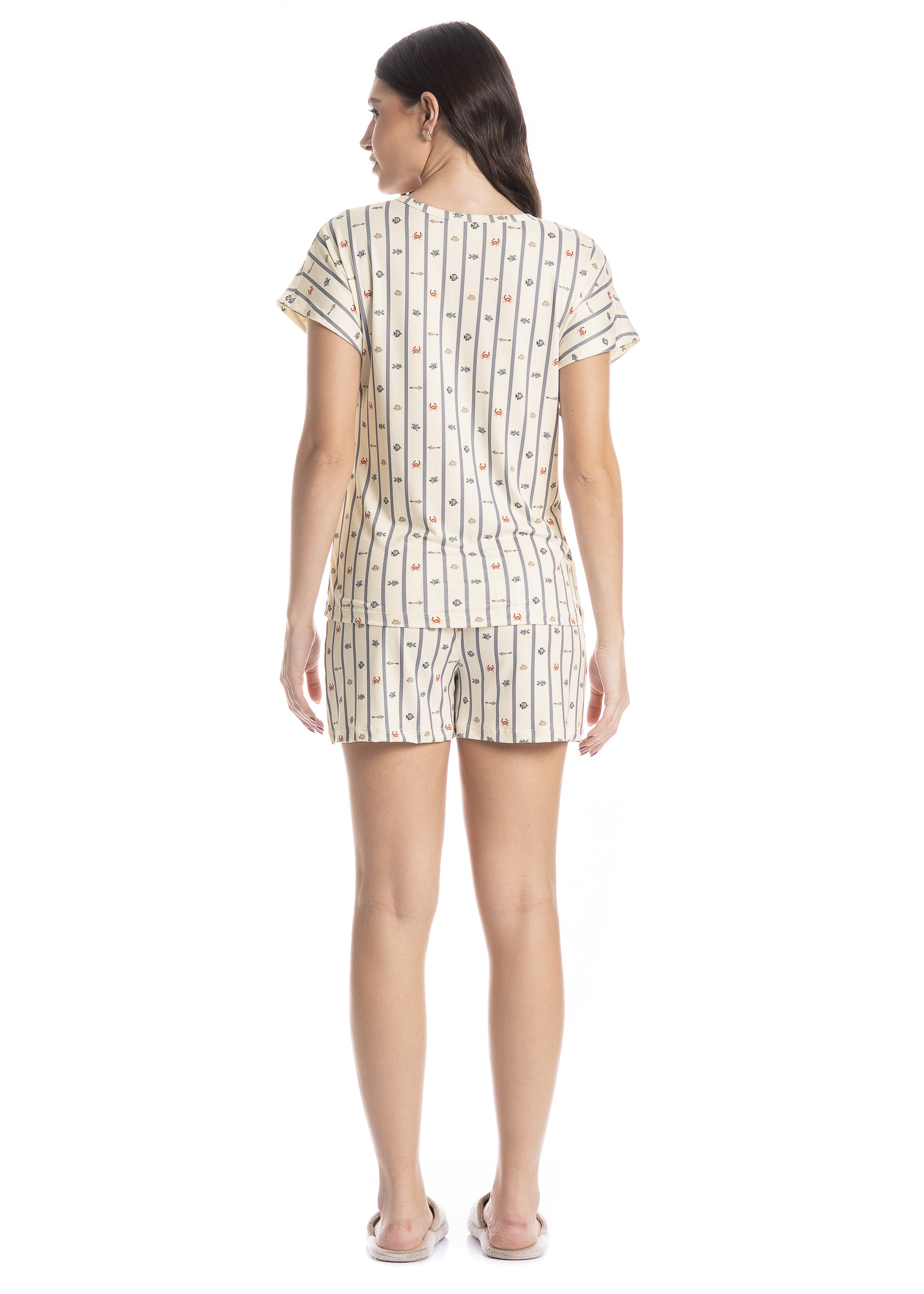 Pijama Feminino Curto Ocean - Imagem 4 - Mobile