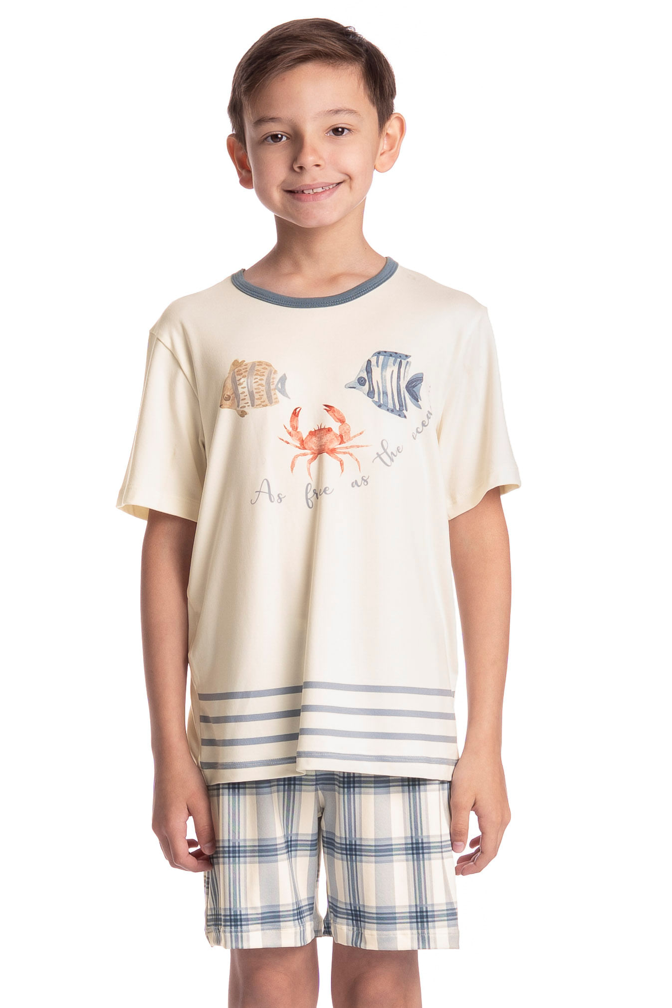 Pijama Infantil Unissex Curto Blue - Imagem 1